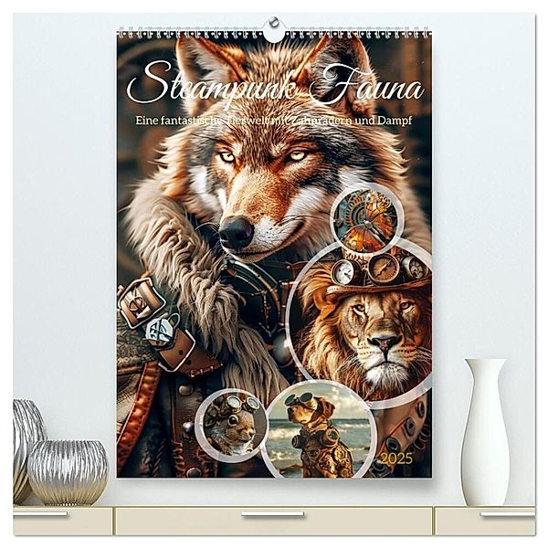 Steampunk Fauna (hochwertiger Premium Wandkalender 2025 DIN A2 hoch), Kunstdruck in Hochglanz, Calvendo, Daniela Tapper