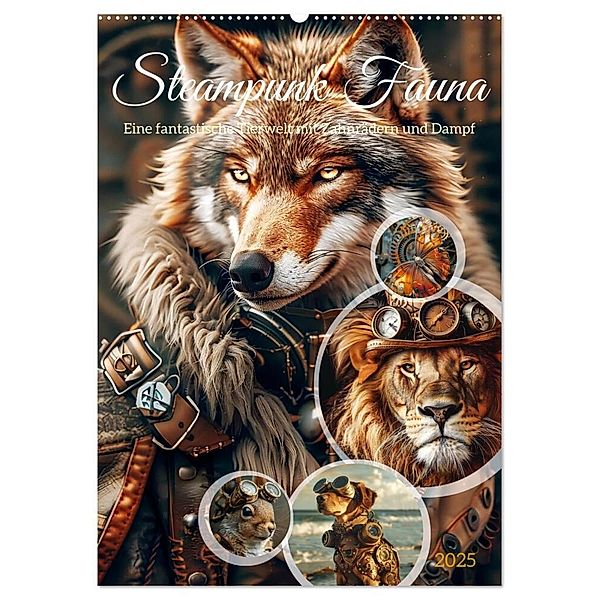 Steampunk Fauna (Wandkalender 2025 DIN A2 hoch), CALVENDO Monatskalender, Calvendo, Daniela Tapper