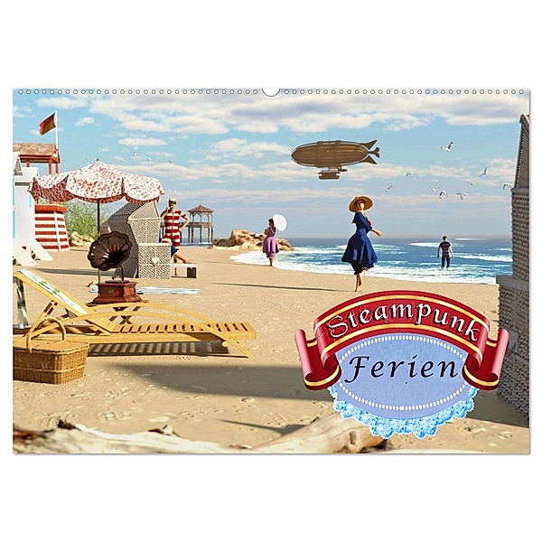 Steampunk Ferien (Wandkalender 2024 DIN A2 quer), CALVENDO Monatskalender, Karsten Schröder