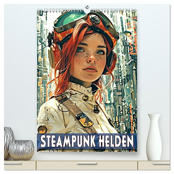 Steampunk Helden (hochwertiger Premium Wandkalender 2025 DIN A2 hoch), Kunstdruck in Hochglanz, Calvendo, Val Thoermer