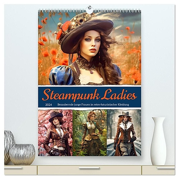 Steampunk Ladies (hochwertiger Premium Wandkalender 2024 DIN A2 hoch), Kunstdruck in Hochglanz, Sabine Löwer
