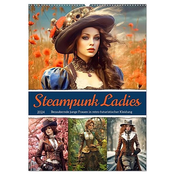 Steampunk Ladies (Wandkalender 2024 DIN A2 hoch), CALVENDO Monatskalender, Sabine Löwer