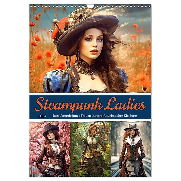 Steampunk Ladies (Wandkalender 2024 DIN A3 hoch), CALVENDO Monatskalender, Sabine Löwer