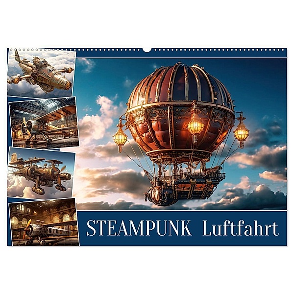 Steampunk Luftfahrt (Wandkalender 2024 DIN A2 quer), CALVENDO Monatskalender, Sabine Löwer