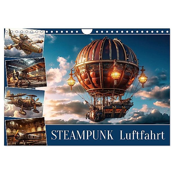 Steampunk Luftfahrt (Wandkalender 2024 DIN A4 quer), CALVENDO Monatskalender, Sabine Löwer