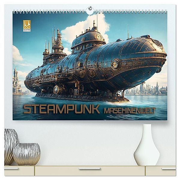 Steampunk Maschinenwelt (hochwertiger Premium Wandkalender 2025 DIN A2 quer), Kunstdruck in Hochglanz, Calvendo, Renate Utz