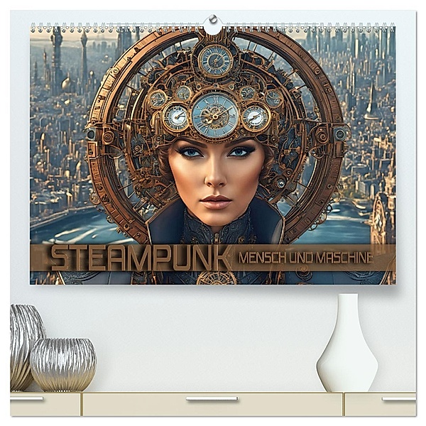 Steampunk - Mensch und Maschine (hochwertiger Premium Wandkalender 2024 DIN A2 quer), Kunstdruck in Hochglanz, Calvendo, Renate Utz