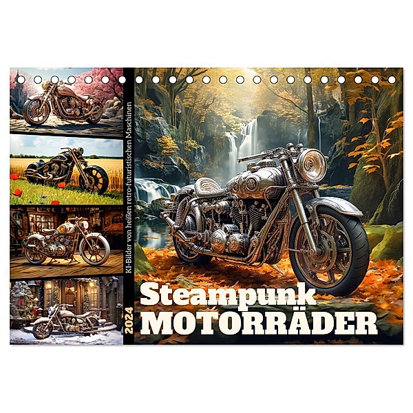 Steampunk Motorräder (Tischkalender 2024 DIN A5 quer), CALVENDO Monatskalender, Sabine Löwer