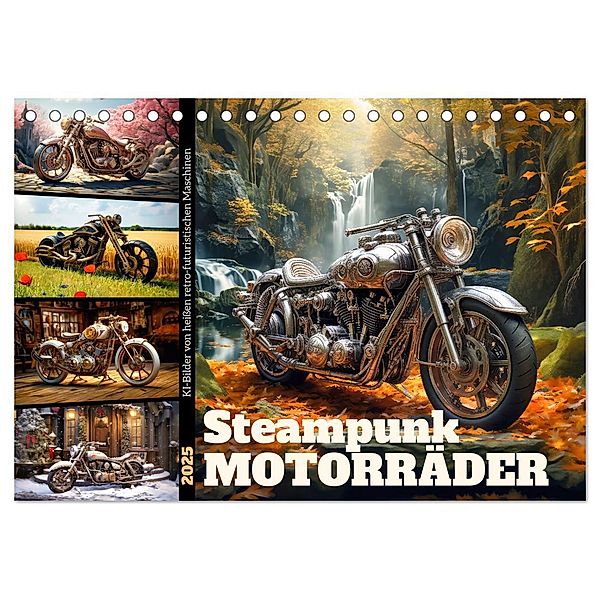 Steampunk Motorräder (Tischkalender 2025 DIN A5 quer), CALVENDO Monatskalender, Calvendo, Sabine Löwer