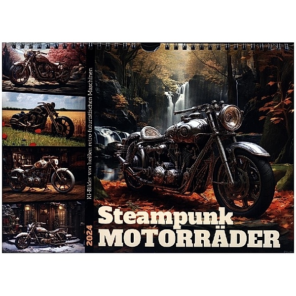 Steampunk Motorräder (Wandkalender 2024 DIN A4 quer), CALVENDO Monatskalender, Sabine Löwer