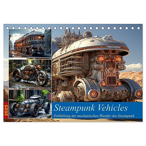 Steampunk Vehicles (Tischkalender 2025 DIN A5 quer), CALVENDO Monatskalender, Calvendo, Steffen Gierok-Latniak