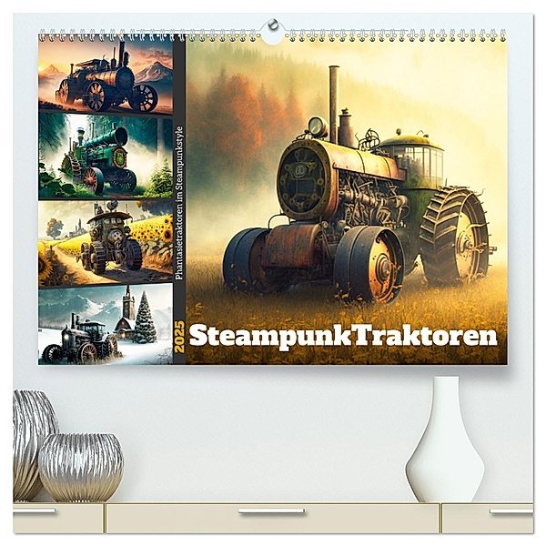 Steampunktraktoren (hochwertiger Premium Wandkalender 2025 DIN A2 quer), Kunstdruck in Hochglanz, Calvendo, Sabine Löwer