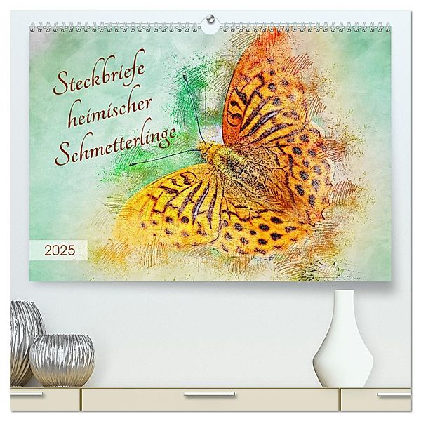 Steckbriefe heimischer Schmetterlinge (hochwertiger Premium Wandkalender 2025 DIN A2 quer), Kunstdruck in Hochglanz, Calvendo, Anja Frost