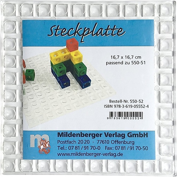 Steckplatte, passend zu Steckwürfeln 978-3-619-05551-7, Mildenberger Verlag GmbH