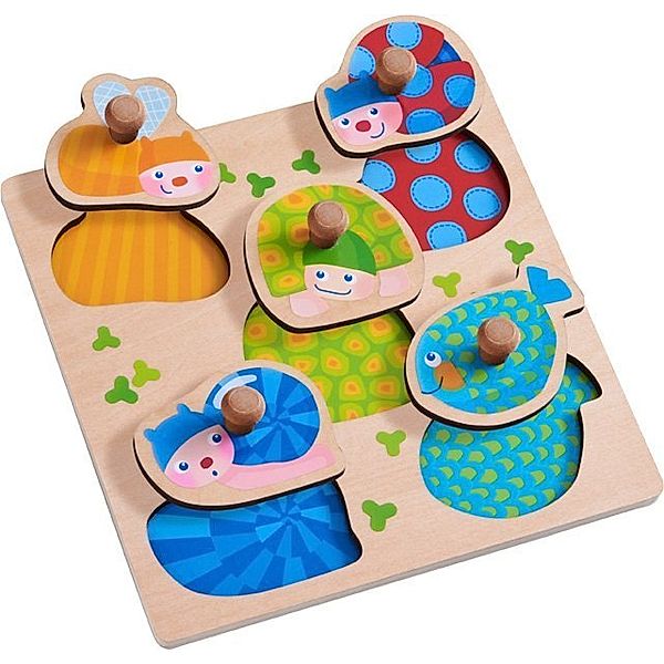 HABA Steckpuzzle BUNTE TIERE 5-teilig aus Holz