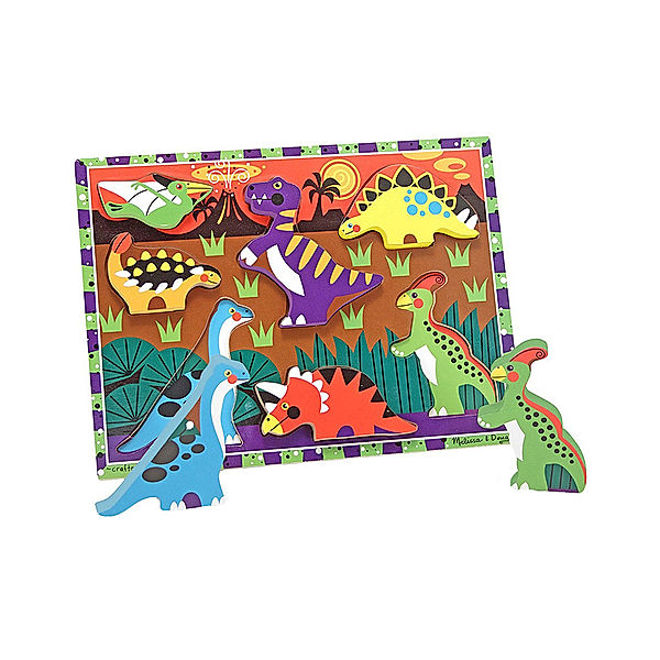 Melissa & Doug Steckpuzzle CHUNKY DINOSAURS aus Holz