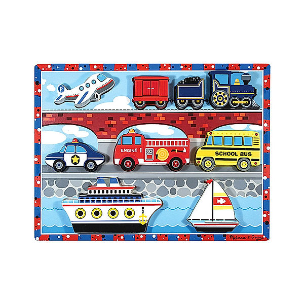 Melissa & Doug Steckpuzzle CHUNKY VEHICLES aus Holz