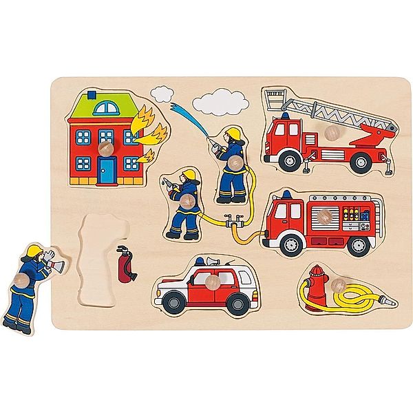 Goki Steckpuzzle FEUERWEHR 8-teilig in bunt