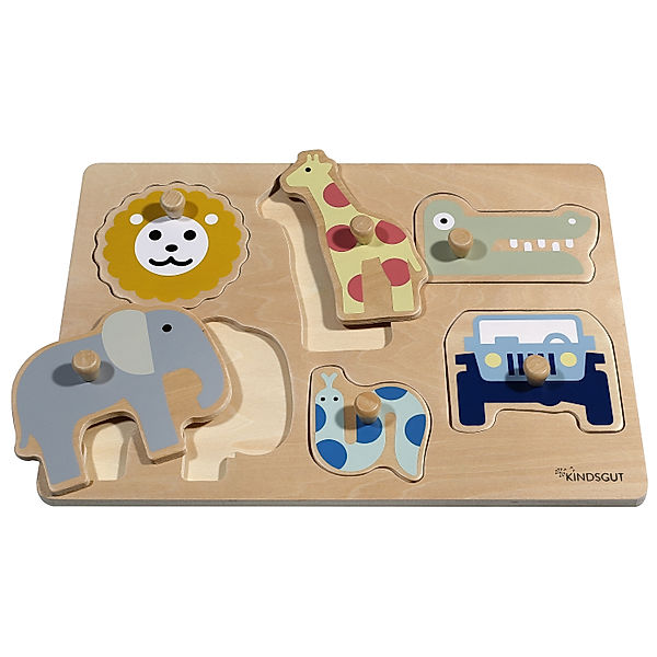 Kindsgut Steckpuzzle SAFARI 6-teilig aus Holz