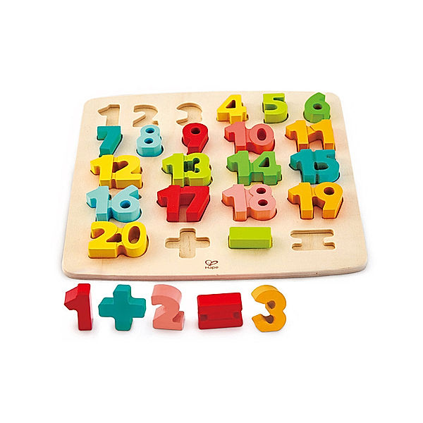 Hape Steckpuzzle ZAHLEN & RECHENSYMBOLE 24-teilig aus Holz