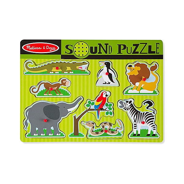 Melissa & Doug Steckpuzzle ZOO ANIMALS mit Sound aus Holz