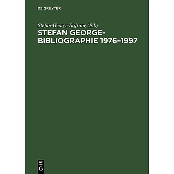 Stefan George-Bibliographie 1976-1997