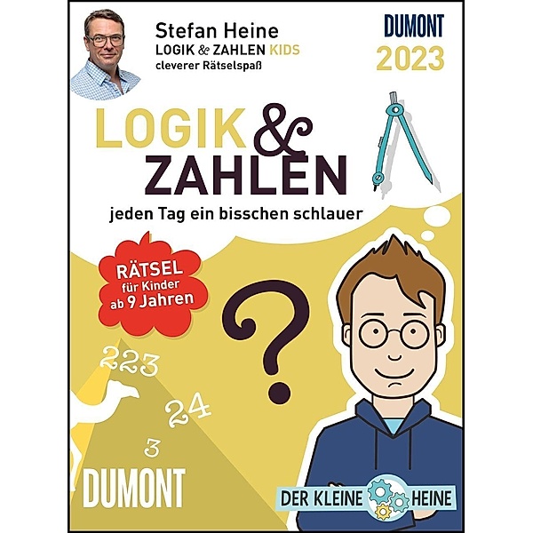 Stefan Heine Logik & Zahlen Kids 2023 - Tagesabreißkalender - 11,8x15,9 - Logikkalender - Rätselkalender - Knobelkalende, Stefan Heine