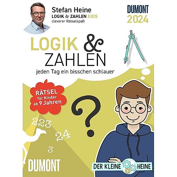 Stefan Heine Logik & Zahlen Kids 2024 - Tagesabreißkalender - 11,8x15,9 - Logikkalender - Rätselkalender - Knobelkalender - Kinderkalender, Stefan Heine