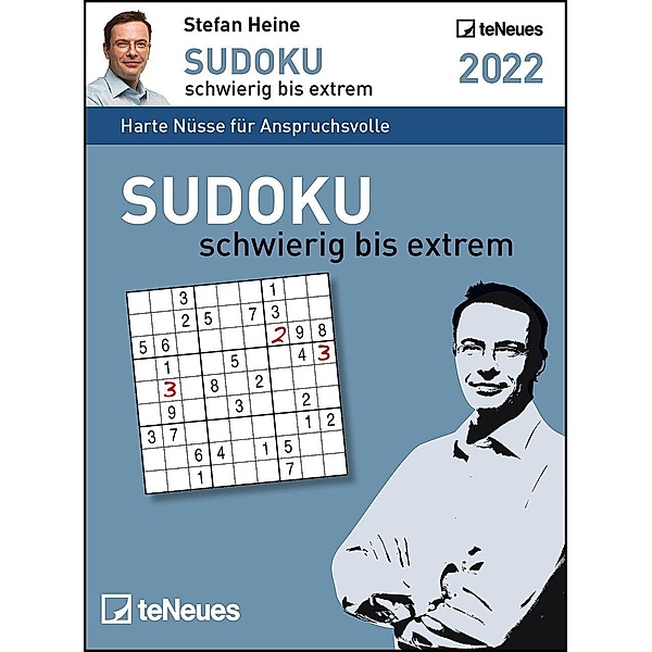 Stefan Heine Sudoku schwierig bis extrem 2022 - Tagesabreißkalender -11,8x15,9 - Rätselkalender - Sudokukalender, Stefan Heine