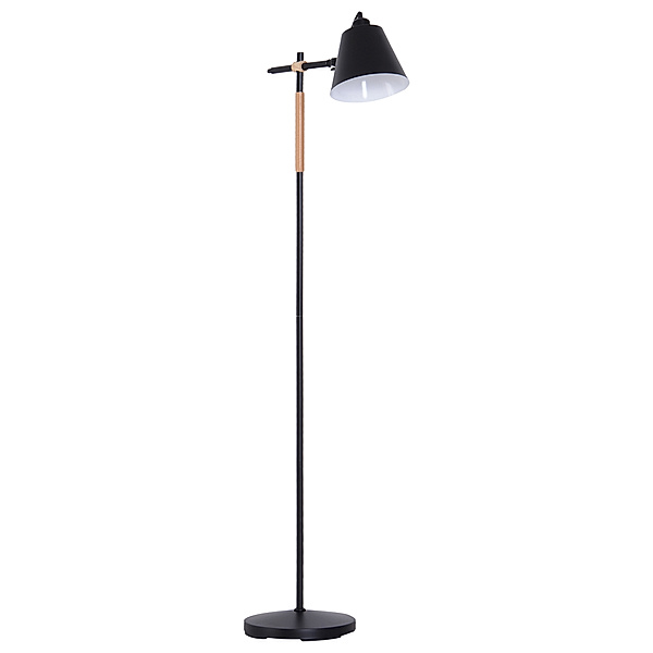 Stehlampe im industriellen Stil (Farbe: schwarz)