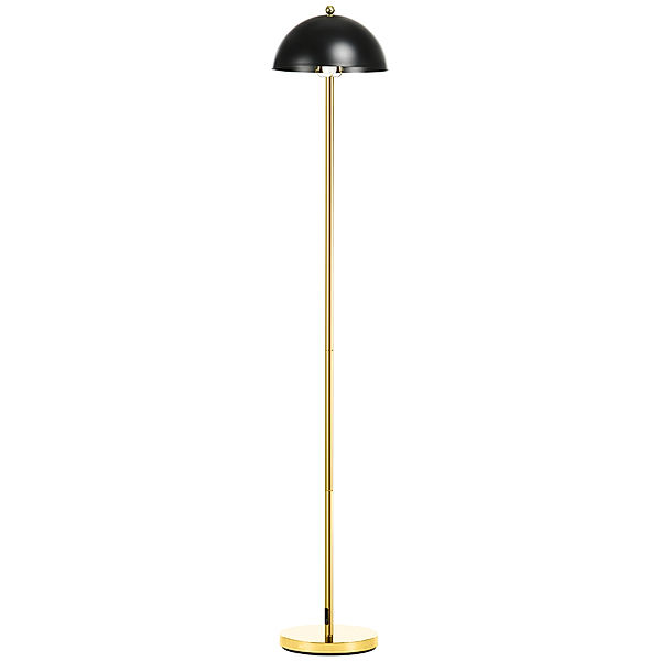 Stehleuchte mit abgerundeten Schirm schwarz, gold (Farbe: schwarz, gold)