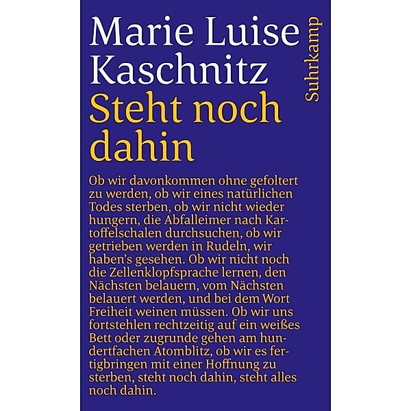 Steht noch dahin, Marie Luise Kaschnitz