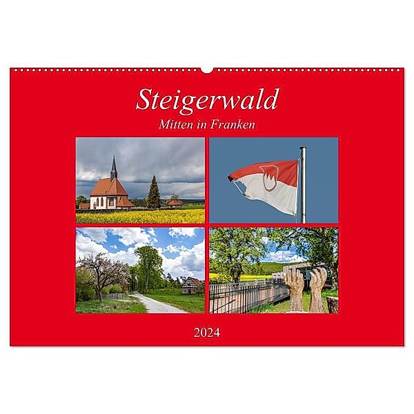 Steigerwald - Mitten in Franken (Wandkalender 2024 DIN A2 quer), CALVENDO Monatskalender, hans will