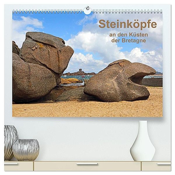 Steinköpfe an den Küsten der Bretagne (hochwertiger Premium Wandkalender 2024 DIN A2 quer), Kunstdruck in Hochglanz, Etienne Benoît