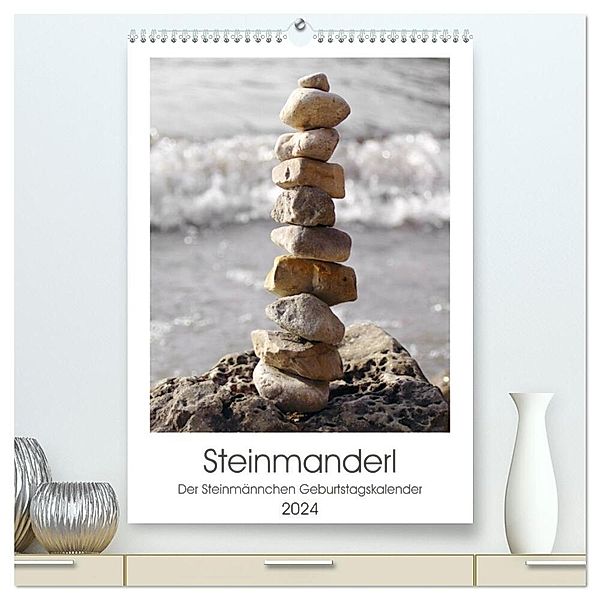 Steinmanderl - Der Steinmännchen Geburtstagskalender (hochwertiger Premium Wandkalender 2024 DIN A2 hoch), Kunstdruck in Hochglanz, Michaela Schimmack