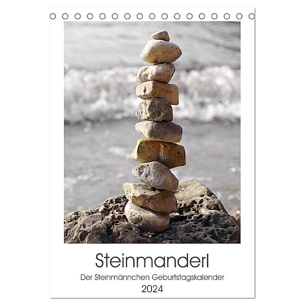 Steinmanderl - Der Steinmännchen Geburtstagskalender (Tischkalender 2024 DIN A5 hoch), CALVENDO Monatskalender, Michaela Schimmack