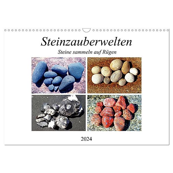 Steinzauberwelten - Steine sammeln auf Rügen (Wandkalender 2024 DIN A3 quer), CALVENDO Monatskalender, Claudia und Michaela Schimmack