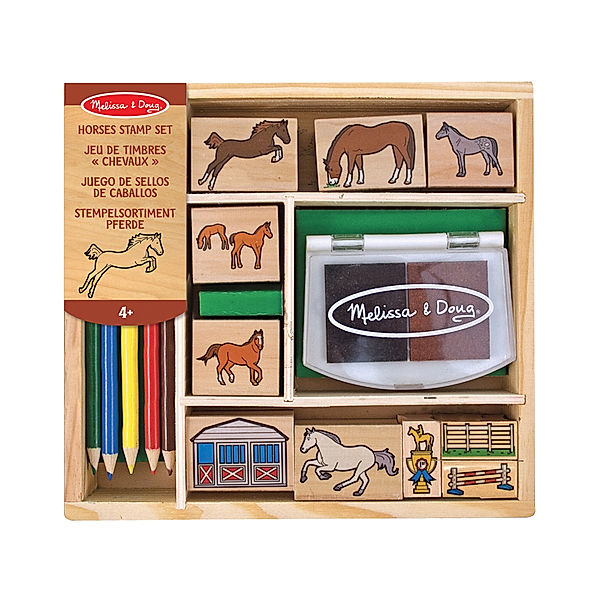 Melissa & Doug Stempel-Set PFERDE aus Holz