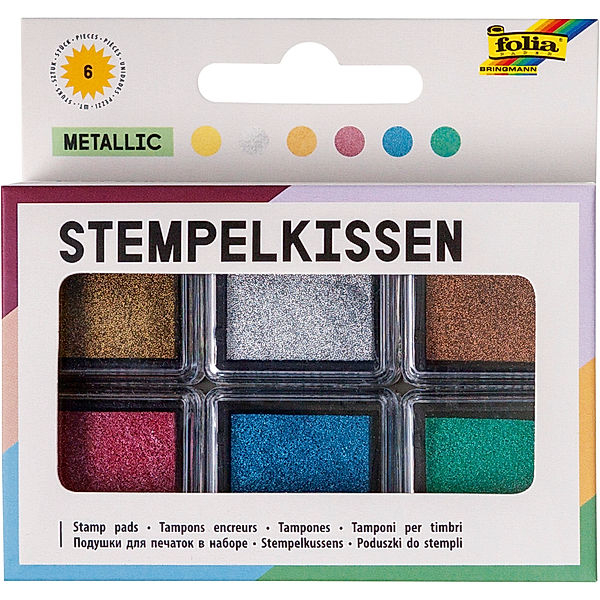folia Stempelkissen-Set METALLIC 6-teilig in bunt