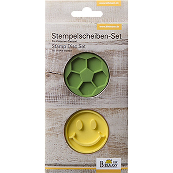 Stempelscheiben-Set Smiley & Fussball, 2-teilig