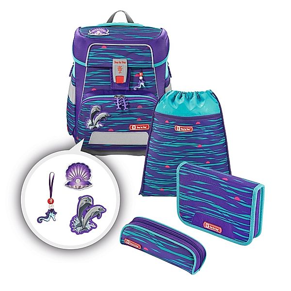 Step by Step Step by Step SPACE Schulranzen-Set Happy Dolphins, 5-teilig