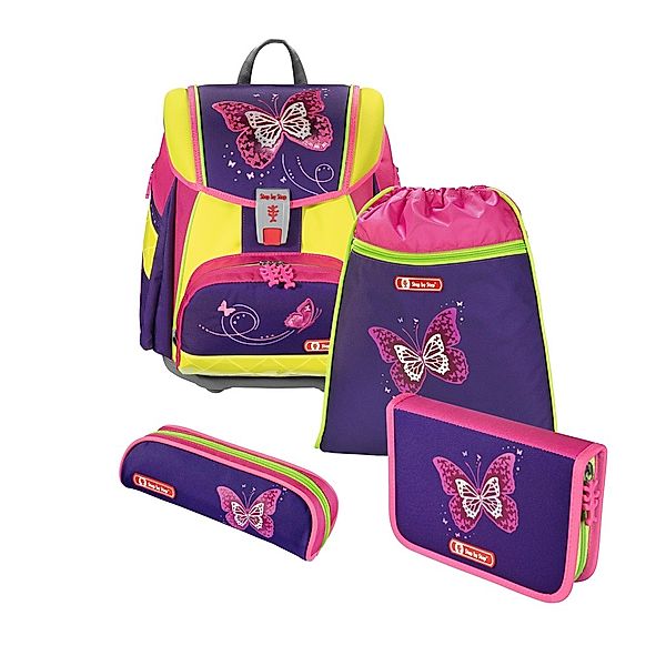 Step by Step Step by Step TOUCH 2 DIN Schulranzen-Set Shiny Butterfly, 4-teilig