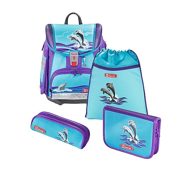 Step by Step Step by Step TOUCH 2 Schulranzen-Set Happy Dolphins, 4-teilig