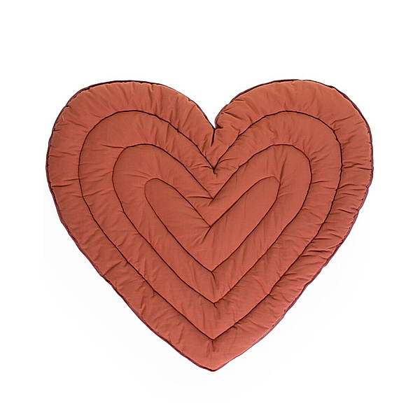Childhome Stepp-Krabbeldecke HEART (100x120) in terracotta