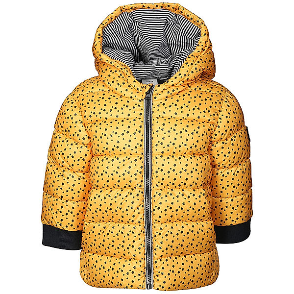 Petit Bateau Steppjacke BEBE JOUR GARCON gemustert in senf/marine