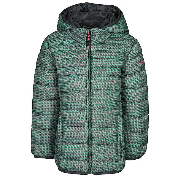 CMP Steppjacke GIRL ZIP HOOD gemustert in mint/grau