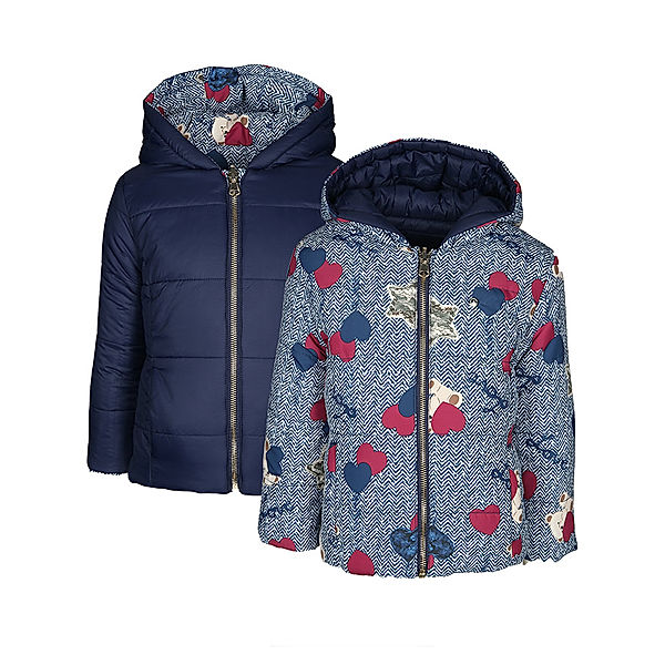 sarabanda Steppjacke TEDDY IN LOVE zum Wenden in navy