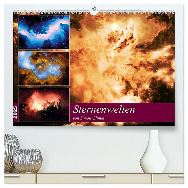 Sternenwelten (hochwertiger Premium Wandkalender 2025 DIN A2 quer), Kunstdruck in Hochglanz, Calvendo, Simon Glimm