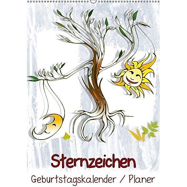 Sternzeichen - Geburtstagskalender / Planer (Wandkalender 2017 DIN A2 hoch), Elisabeth Stanzer