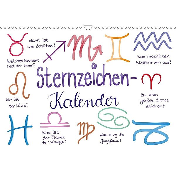 Sternzeichen-Kalender (Wandkalender 2021 DIN A3 quer), Martje Kleinhans - Kritzelfee